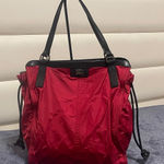 Burberry . Red Nylon Tote Bag Photo 0