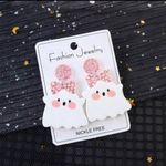 🌸 4 for $20 Charming Pink Bow Ghost Acrylic Earrings Photo 5
