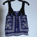 Sandro  Navy Bandana Print Crop Top size 1 silk Photo 3