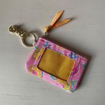 Simply Southern pink and orange peach fruit print gold tone key ring / ID wallet Photo 8