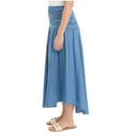 cupio  100% Cotton Smocked Waist Denim Boho Midi Skirt Size XL Photo 2