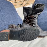 Stylish Gray Faux Leather Boots zip up size 40 UK ~ 9 / 8.5 US cute lace zipper Photo 4