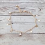 Gold Tone Anklet with Star Charms Photo 0