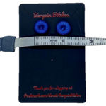 New beautiful blue crochet button earrings metal stud earrings summer earrings Photo 2