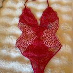 Victoria's Secret Victoria’s Secret Red Lace teddy v-wire 🌻 Photo 6