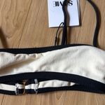 BANDEAU TOP Faux Suede Cream/Black Size XS Photo 1