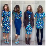 LuLaRoe  Julia Bodycon Midi Dress XXS Gray Brown Stripe Short Elbow Sleeve NEW! Photo 5