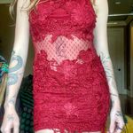 Sexy Lace Mini Dress Unique Small Red Photo 0