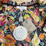 Umgee USA Multicolor Floral Satin Colorful Peasant Blouse Size 1X Relaxed Flowy Photo 2