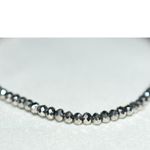 Source Unknown Sparkling Beveled Dichroic Gray Glass Beads Gold Tone Tube 6" Stretch Bracelet Photo 2