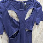 Anthropologie  Blue Ponte Cut Out Mini Dress Sexy Night Out Club Womens XS Photo 3