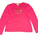 M&C Sportswear Women's Medium Pink Christmas Holiday Reindeer Long Sleeve Shirt Photo 0