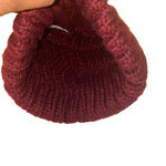West Loop  Knit Pom Pom Beanie Hat Fold Over Burgundy One Size Fits Most Photo 87
