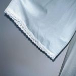 Vintage Shadowline Womens Nylon Button Up Robe House Coat Light Blue Lace Size S Photo 2