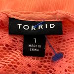 Torrid Lace Yoke Blouse Flutter Sleeve Keyhole Back Coral 1 Photo 3