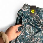 Pinspark Paisley Tennis Skirt Small Green Skort w/ Shorts Pockets Boho Gym Photo 1