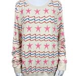 Wildfox Sea Stars & Stripes Baggy Beach Sweater Sweatshirt size Large Photo 3