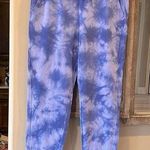 The Comfy Joggers Tie Dye Cotton Sweatpants Periwinkle Blue Womens L Active Lounge Photo 0