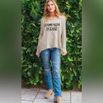 Wooden Ships Wooden Ship Champagne‎ Please Crew Knit Sweater Sz M/L Wool Mohair Beige Black Photo 4