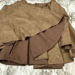 Brown Linen Pleated Full Knee Photo 6