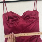 House Of CB  XS D-DD  ‎ “Flora” Pleated Satin Midi Wine Dress NWOT Photo 8