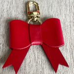 Leather Bow Bag Charm Red Photo 0