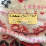 Bobbie Brooks Pajama Pants Womens XL White Red Soft Fleece Christmas Holiday Photo 3