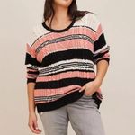 Torrid π Womens PLUS 0 0X L 12 Peach Black Striped SWEATER Bow Tie Back NWT NEW Photo 4