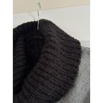 Loft Womens Gray Black Striped Knit Cowl Neck Poncho Cape One Size Photo 1