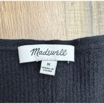 Madewell Ribbed Scoop Neck Long Sleeve Top Black Slim Fit Stretch Size M Photo 3