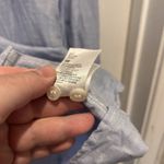 H&M  Blue Striped Linen Rayon Button Up Top Blouse Women’s‎ Sz 10 Beachy Summer Photo 7