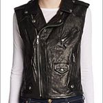 Rebecca Minkoff Leandra Leather Vest Black XS Lambskin Moto Zip Photo 10