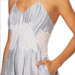 JONATHAN SIMKHAI pleated lattice linen romper in slate gray silk lining size 0 Photo 3