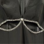 Mac Duggal  2630 Plunge Neck Puff Sleeve Cut Out Gown 4 Black NWT Beaded Sequins Photo 5