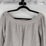 Lucky Brand  Women’s Off Shoulder Striped Gauzy Peasant Top Medium Black White‎ Photo 3