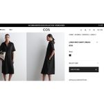 COS Black Linen Midi Shirt Dress XS Solid Casual Loose Minimalist Modest Photo 2