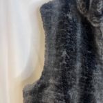 Blassport Reversible Faux Fur & Faux Leather Puffy Vest Size Large Boho Gray Photo 6
