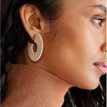 Free People  See If I Care Suede Hoops in Tan Brown Earrings Bohemian Western NWT Photo 8