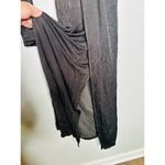 Something Navy Black Jersey One Shoulder Long Sleeve Mid-Cutout Gown Medium Photo 7