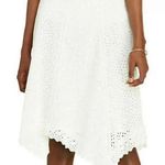 RALPH LAUREN White Eyelet Asymmetrical Hem Handkerchief Hem Size 4Petite Preppy Photo 0