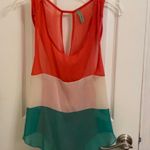 Final Touch Tan Tunic Top Woman Color Block M Photo 0