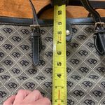 Dooney & Bourke Gray Canvas Black Leather Trim D&B Logo Tote Purse Photo 12