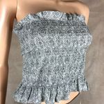 AQUA Medallion Strapless Smocked Tube Top NWT LARGE Photo 3