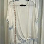 Loft NWT White Wrap Knotted Front Short Sleeve Flowy Oversized Tee Size M Photo 2