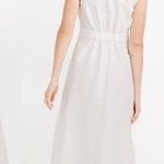 Madewell Button-Waist Wrap Midi Dress 4 White Photo 0