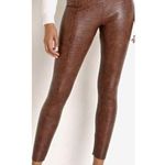 7 For All Mankind brown faux leather crocodile embossed leggings women’s size XS Photo 0