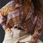 Farm Rio Anthropologie x Bandana Paisley Bandana Print Button Up Top Size Medium Photo 2