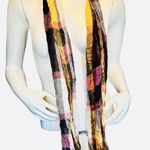 Purple yellow white patterned long scarf Photo 1