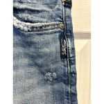 Silver Jeans  Francy Mini Skirt Womens‎ 6 Blue Denim Mid Rise Raw Hem Zip Fly Photo 2