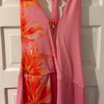 SheIn  pink and orange mesh drop waist dress  Photo 0